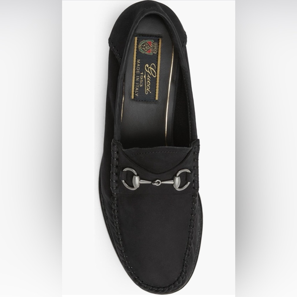 Gucci Black Leather Loafers with Silver Detail - Picture 2 of 7